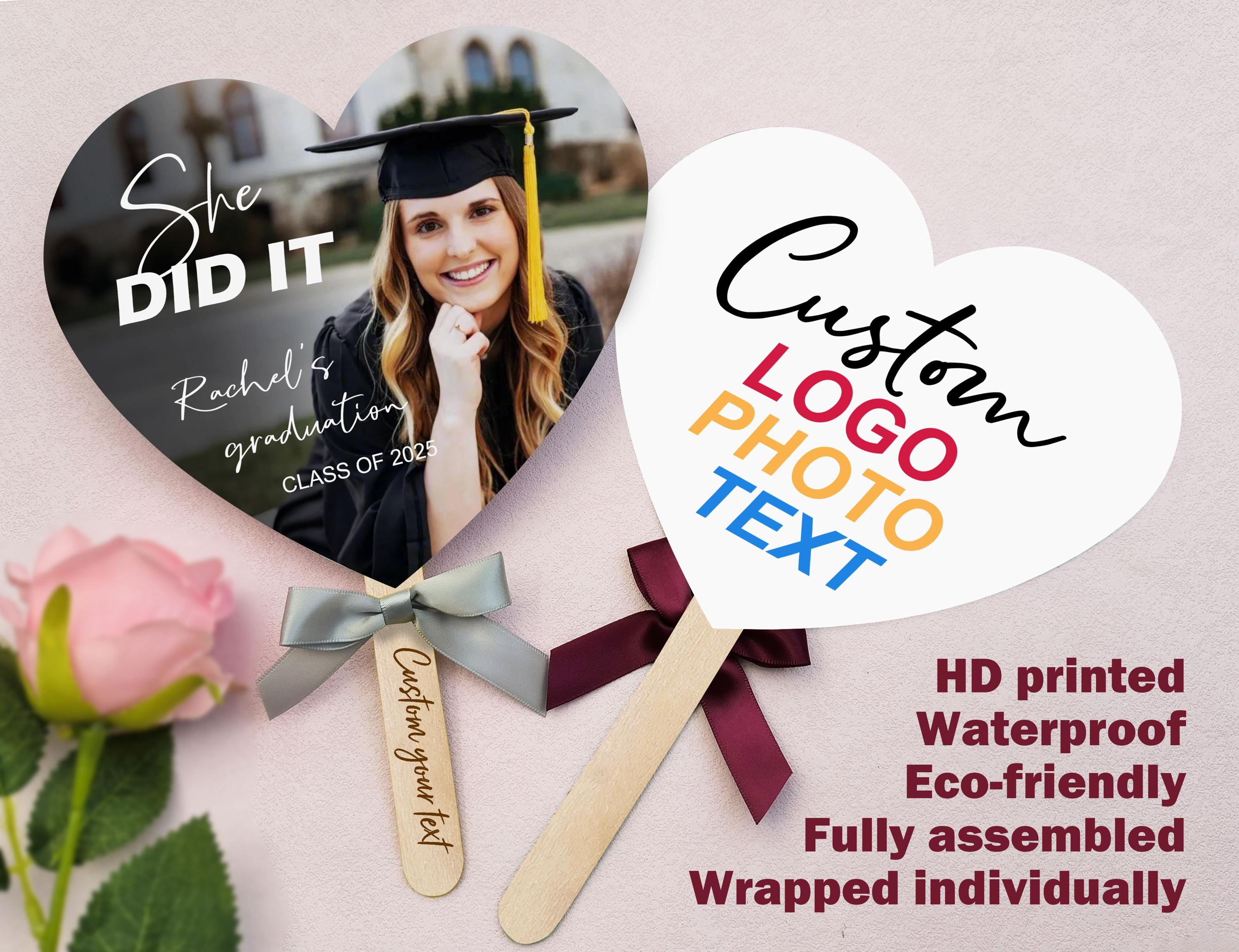 Bulk Custom Logo Favor Fans Double-sided Business Party Fan Printable Wedding Design Fan Business Promotion Fans Favor Company Giveaway Fans