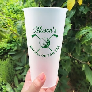 Custom Frosted Cups Golf Bachelor Party Frosted Cups Personalized Plastic Cups Golf Weekend Party Favor Bach Weekend Groom Party Cups Decor