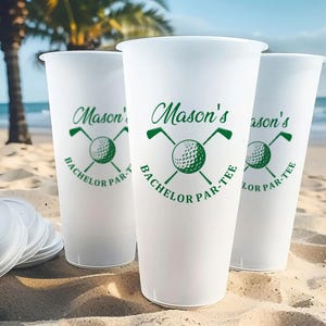 Custom Frosted Cups Favor Golf Bachelor Party Frosted Cups Personalized Plastic Cups Golf Weekend Party Favor Bach Weekend Groom Party Favor