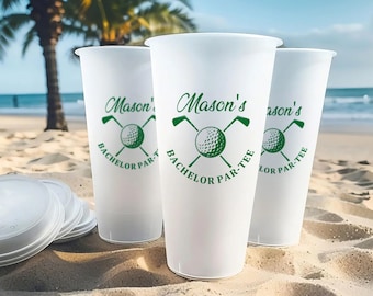 Custom Frosted Cups Favor Golf Bachelor Party Frosted Cups Personalized Plastic Cups Golf Weekend Party Favor Bach Weekend Groom Party Favor