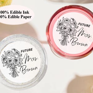 Future Mrs Bachelorette Party Drink Toppers/Edible Wedding Cocktail Toppers/Martini Bachelorette Party Decor/Hen Night Party Cupcake Toppers
