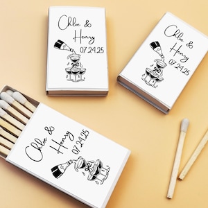 Custom Champagne Tower Match Boxes, Bulk Wedding Matches, Wedding Favor Matchbooks, Wedding Party Decor, Custom Matchboxes with Your Logo