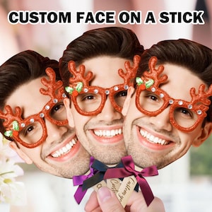 Custom Birthday Face on a Stick Bachelorette Favors/Big Head Cutouts/Pet Face on a Stick/Face Fans/Bachelorette Party Favors/Wedding Favor