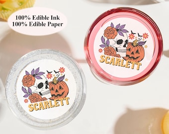 Edible Drink Toppers with Name for Halloween Event/Personalized Halloween Cocktail Toppers/Custom Drink Toppers/Birthday Topper/Party Decor