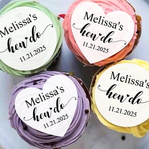 Hen Do Bachelorette Edible Cupcake Toppers/Personalised Bachelorette Cocktail Topper/Event Party Drink Topper Premium Wafer/Hen Party Favors
