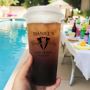 Personalized Bachelor Party Frosted Cup Favors, Bachelor Party Decor, Groomsmen Party Cups, Best Man Gifts, Custom Plastic Shatterproof Cups