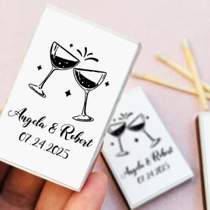 Custom Cocktail Match Boxes / Bulk Wedding Matches / Wedding Favor Matchbooks / Save the date Matchboxes / Wedding Decor / Wedding Souvenirs