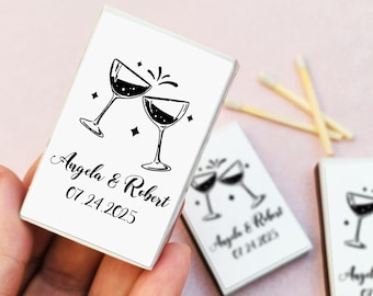 Custom Cocktail Match Boxes / Bulk Wedding Matches / Wedding Favor Matchbooks / Save the date Matchboxes / Wedding Decor / Wedding Souvenirs