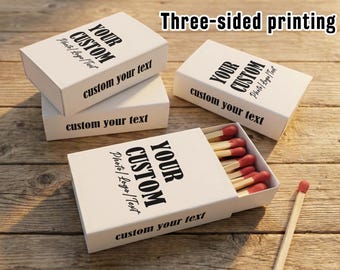 Personalized Logo Matches, Large Match Boxes, Custom Three-sided Logo Matchbox, Matches for Business, Special Occasions