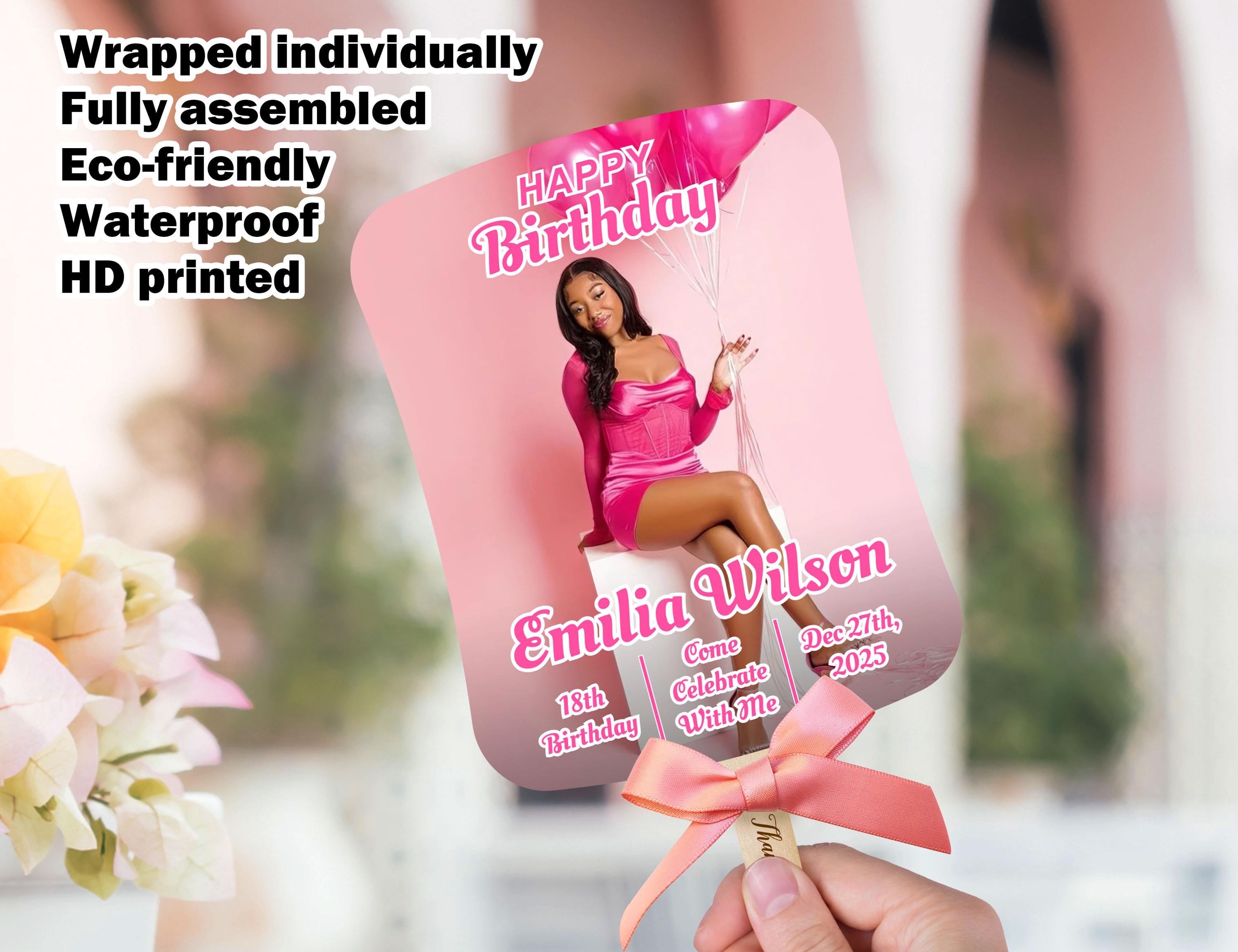 Photo Birthday Invitation Fan/21st Birthday Fan with Photo/A Tini Bit Older Birthday Party Favor/Personalized Gift/Custom Birthday Photo Fan