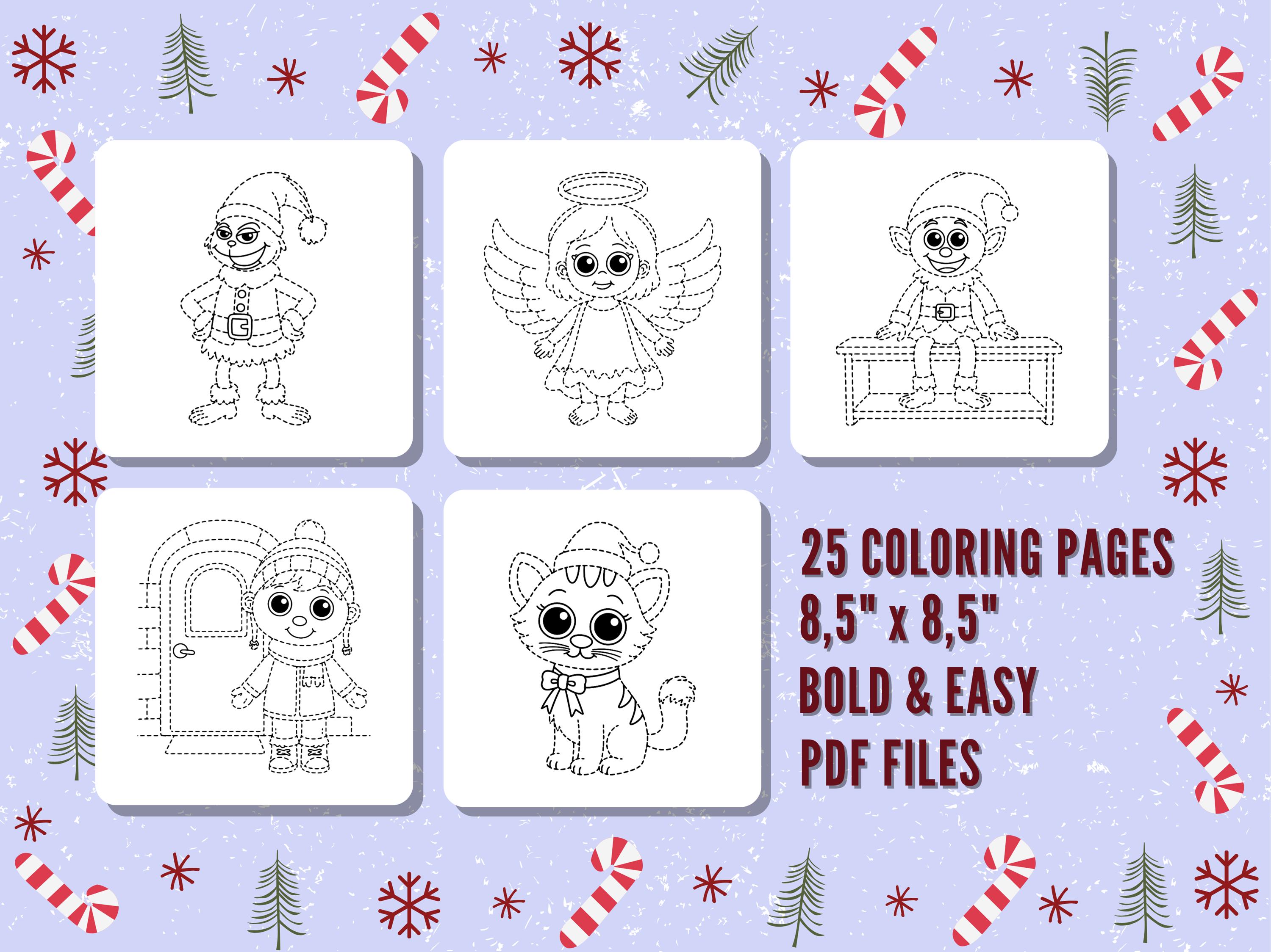 Cozy Girl Christmas Coloring Pages | Set Two | 25 Printable Coloring ...