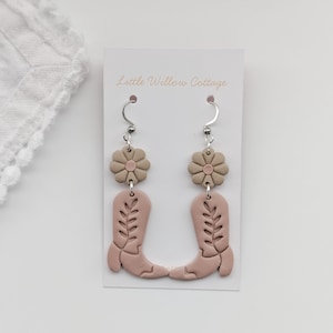 Polymer Clay Earrings | Cowgirl Boots Dangle Earrings | Western Earrings | Country Soul | Handcrafted