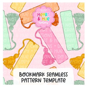 Plantilla de patrón sin costuras para marcadores literarios en Procreate