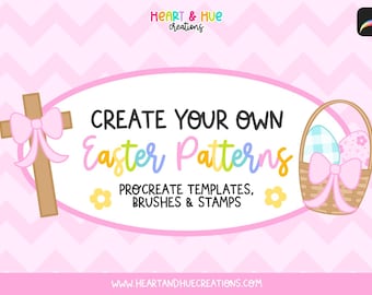 Kit de plantillas de Pascua sin costuras para Procreate / Plantillas de patrones sin costuras + Pinceles de patrones / Plantillas de Pascua / Solo para Procreate