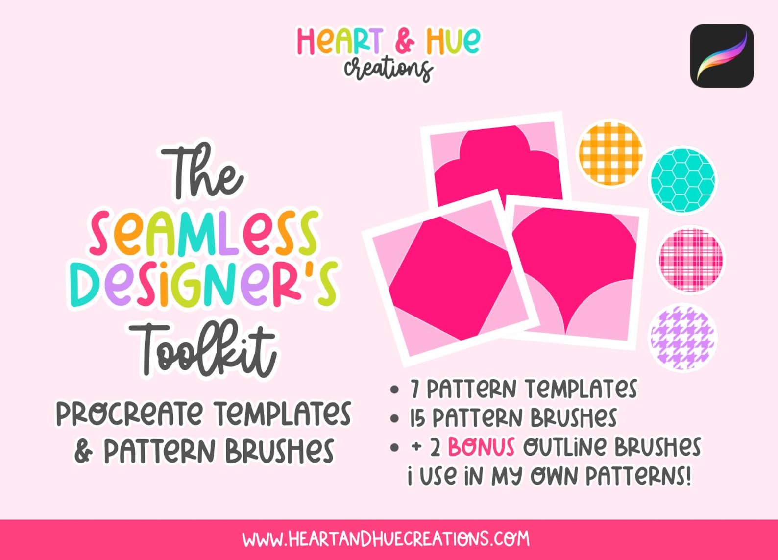 Seamless Pattern Toolkit for Procreate | Seamless Pattern Templates ...