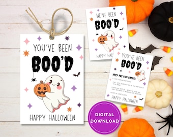 You've Been BOO'd Printable Halloween Kit, You've Been Booed Printable Game, Booed Basket Sign We've Been Boo'd Instant Digital Download Tag