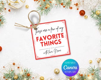 Favorite Things Gift Tag, These Are A Few Of My Favorite Things, Favorite Things Party Tag, Printable Favourite Things, Digital Download