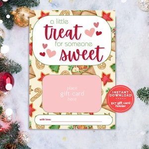 Afdrukbaar Een kleine traktatie voor iemand Lief cadeaukaarthouder, kerstcadeaukaarthouder afdrukbaar, 5 x 7 cadeaukaarthouder