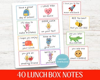 Lunchbox-Notizen für Kinder, Lunchbox-Notizen für den Schulanfang, Ermutigende Lunchbox-Notizen Lunchbox-Karten Lunchbox-Notizen für Kleinkinder 40 Lunch Notes