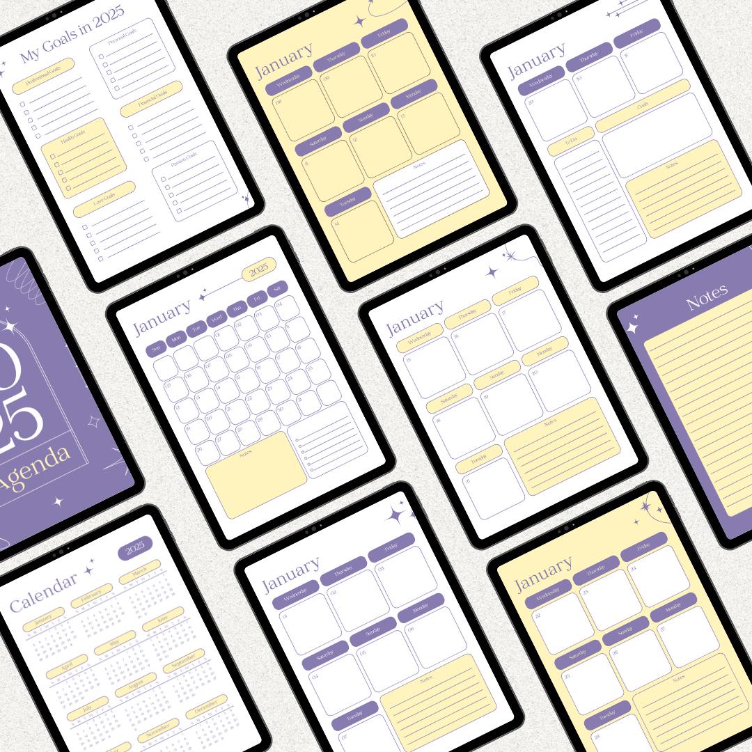 Agenda 2025 Calendar 2025 Printable Digital Planner Planner