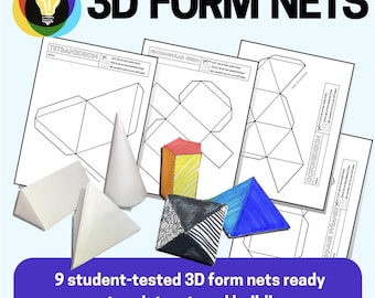 Redes imprimibles con formas 3D • ¡9 imprimibles y listo!