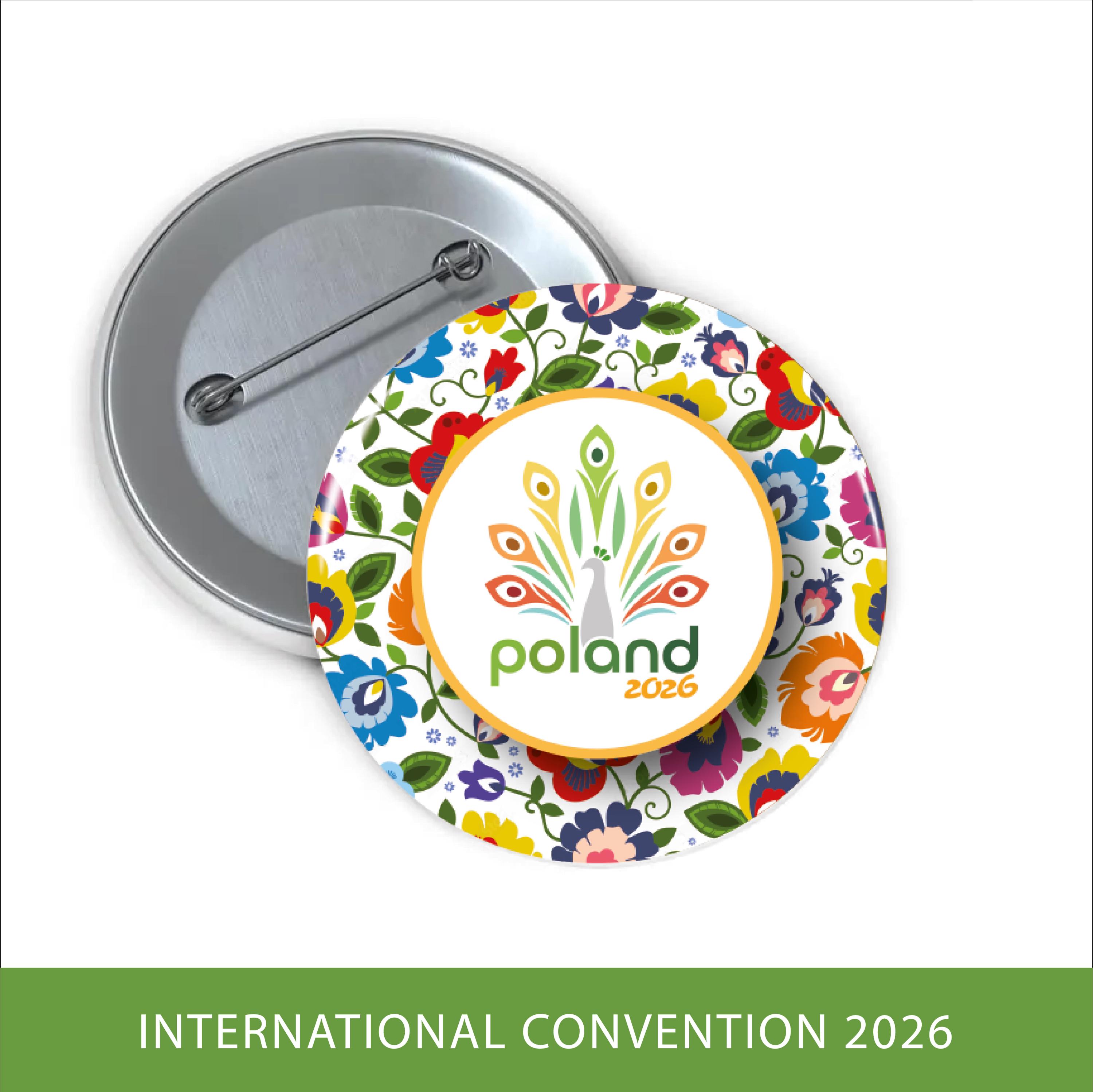 2026年ポーランド国際大会、JWピンバッジ、永遠の幸福、ボタン