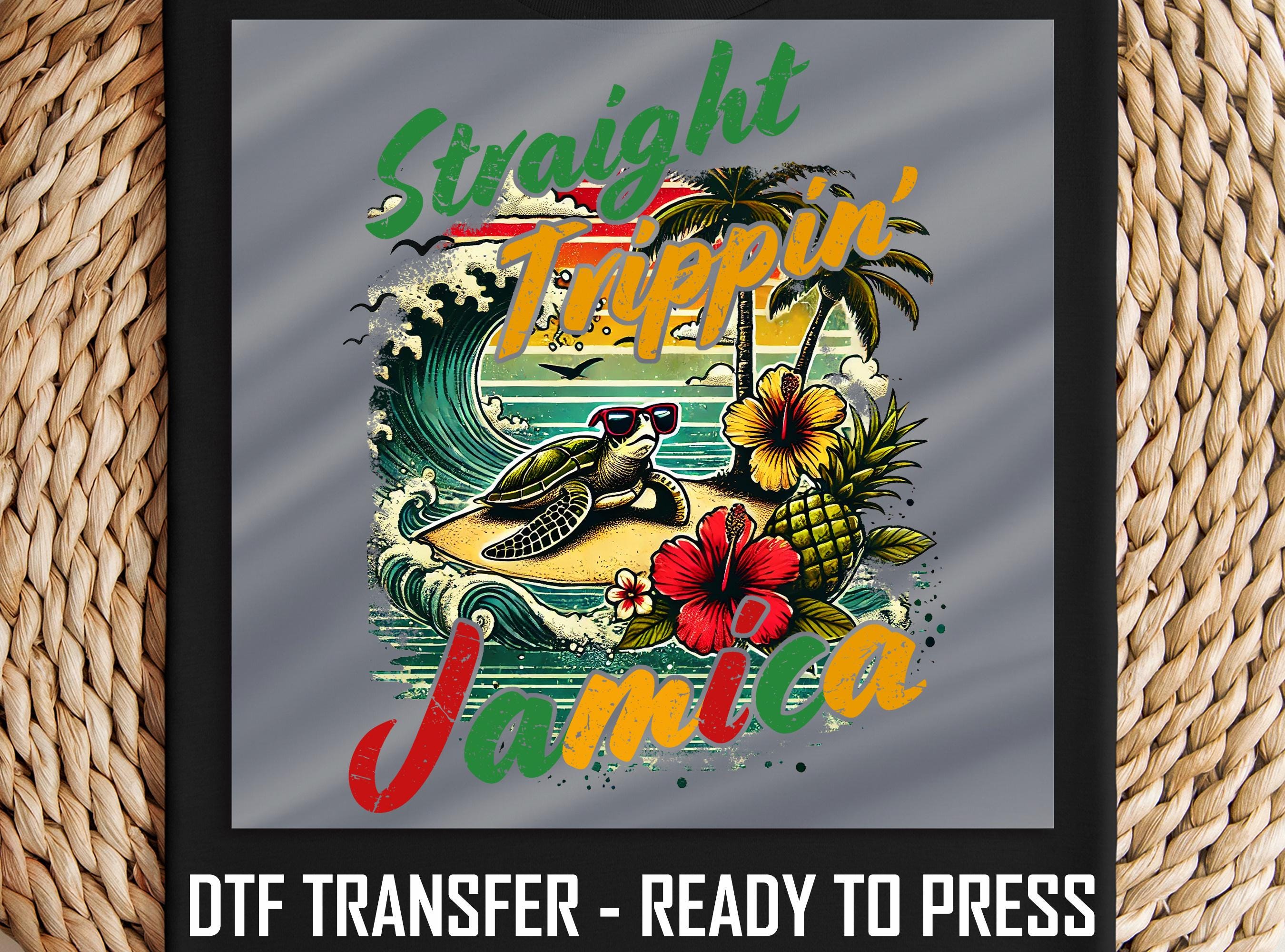 Jamaica Turtle Wave DTF Transfer: Tropical Beach Vibes Shirt