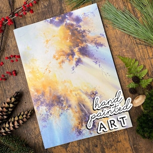 Wohnzimmer Bild Baum Kunstdruck abstrakt Landschaft Poster Wald Gemälde Forestcore Artprint Baum Geschenk handmade Aquarell Wallart Hanging