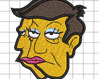 Skinner mother's makeup - Embroidered Simpsons parody patch