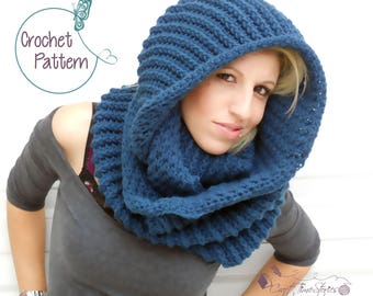 Crochet cowl pattern for women, PDF, crochet scarf pattern, crochet Instant download, cable cowl, hooded scarf, hooded cowl, crochet fashion