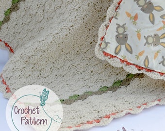 Shell stitch, crochet, baby blanket, baby shower gifts, reversible baby blanket, crochet patterns, PDF, Instant download, blanket pattern