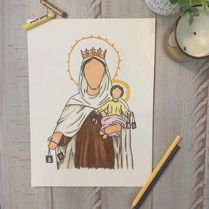 Our Lady of Mt. Carmel | Catholic Print | Protection and Delivery from Purgatory