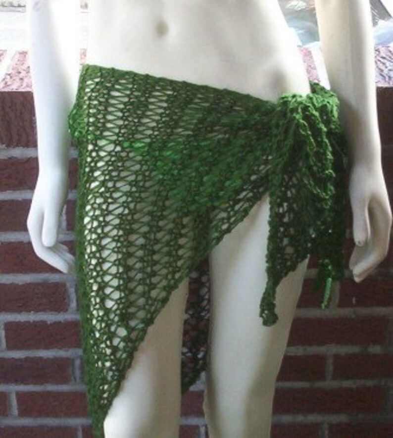 Hand Knit Beach Coverup Sarong Hipscarf Pareo Seaweed Etsy