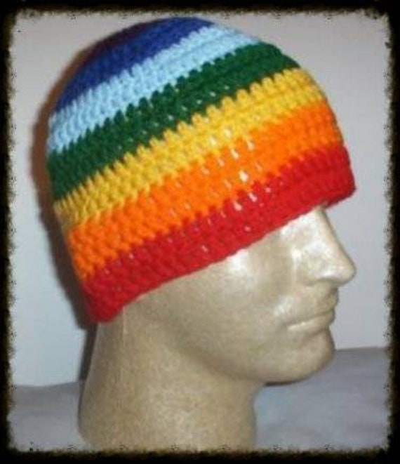 Chakra Hand Crochet Chakra Rainbow Beanie Ladies Men Made - Etsy