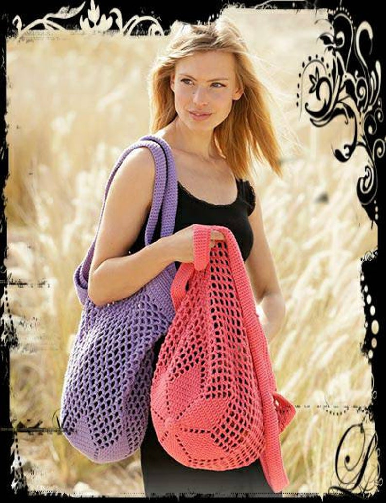 market bag, vacation bag Star burst PAttern Beach bag Beach tote made to order Hand Crochet Star Burst Beach Bag