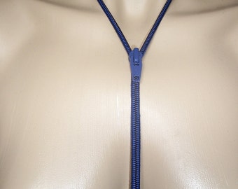 Zipper Necklace, Dark Blue