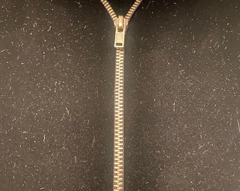 Zipper Necklace, Black & Silver - 30"