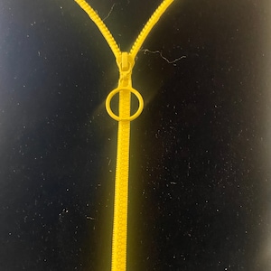 YELLOW ZIPPER NECKLACE, 30&quot;