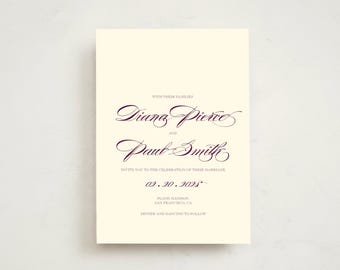 Elegant Vintage Editable Wedding Invitation