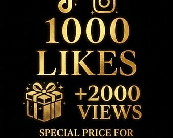 Instagram or Tiktok Likes 1000, 2000 Views Gift, Complete in 10 Hours