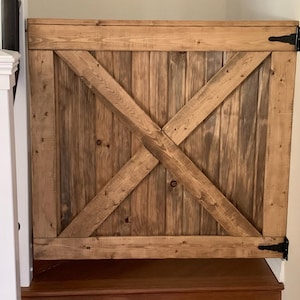 Custom Farmhouse Barn Door Pet Gate: Rustic Style, Made in Colorado, Hardware not included