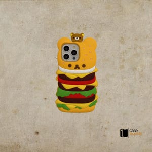 Iphone Case Grappige Leuke 3D Hamburger Case Zachte Siliconen Cover Voor iPhone 16 15 14 Plus 13 12 Pro Max Telefoon Gevallen Mobiele case: