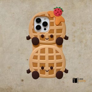 iPhone Hülle - Lustiges 3D Waffel Gitter Design | Süße, weiche Cartoon Cartoon Handyhülle aus Silikon für iPhone 12–16 Pro Max