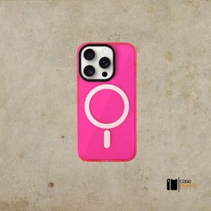 iPhone case Transparent Neon Color MagSafe Phone Case for iPhone 15 16 Pro Max 15pro 13 14 12 Wireless Charging Soft Silicone Bumper Cover
