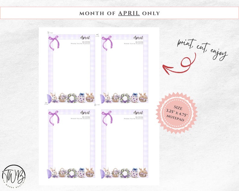 April 2026 Calendar and Notepad Printable (PDF &amp; PNG) - Etsy New Zealand
