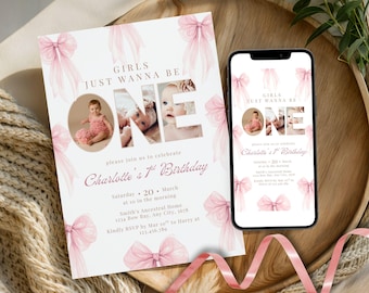Girls Just Wanna Be One Editable Invitation | Photo Template (Digital Download)