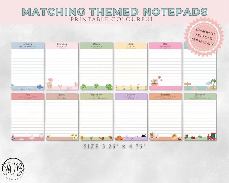 February 2026 Calendar Notepad Printable | Valentine's Day (PDF & PNG ...