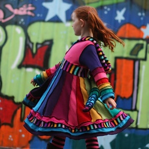 Girls Over The Rainbow Pixie Sweater Coat Size T4 14 image 4