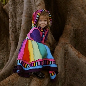 Girls Over The Rainbow Pixie Sweater Coat Size T4 14 image 3