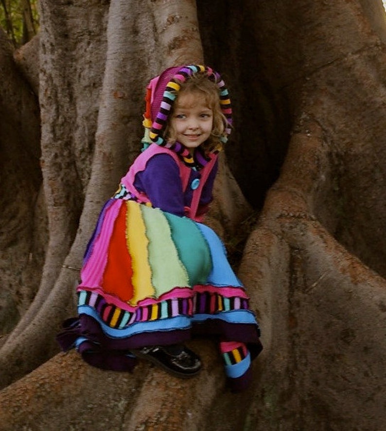 Girls Over The Rainbow Pixie Sweater Coat Size T4 14 image 3